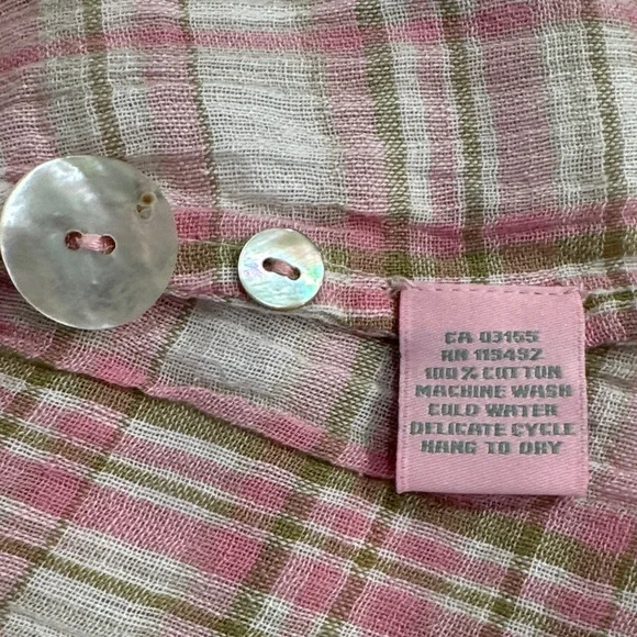 April Cornell Springtime Check Porch Dress in Rose Sage - Picture 6 of 14